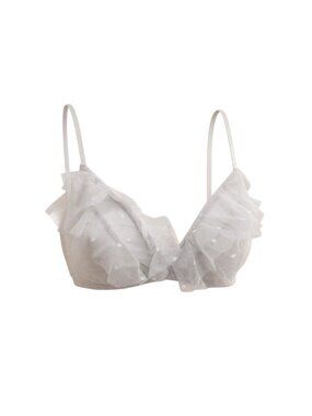 Only Hearts Sheer Polka Ice Blue Polka dot Bralette w Straps Size Small New No T